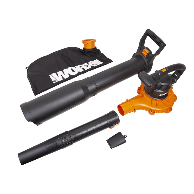 WORX WG518 12 Amp 385CFM Electric Leaf Blower, Vacuum & Mulcher X6