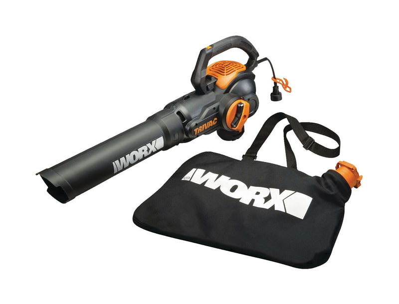 WORX WG522 Trivac 12 Amp 3-in-1 Electric Vacuum Blower/Mulcher/Vac with Shoulder Strap E5