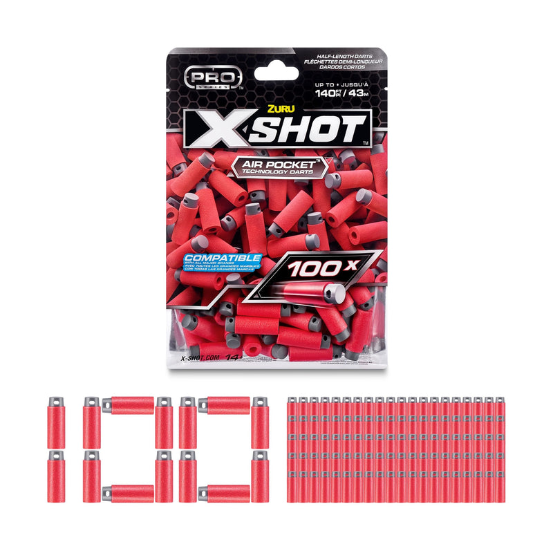 X-Shot Pro Series Half-Length Darts Refills Foil Bag, 100-pk, Ages 8+ O8