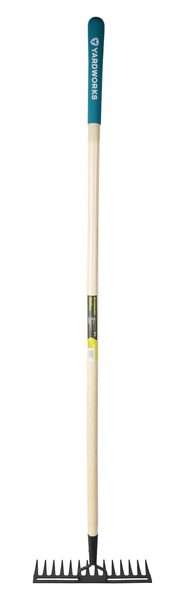 Yardworks 14-in Wide Metal 14-Tine Head Rake, 48-in Hardwood Shaft U6