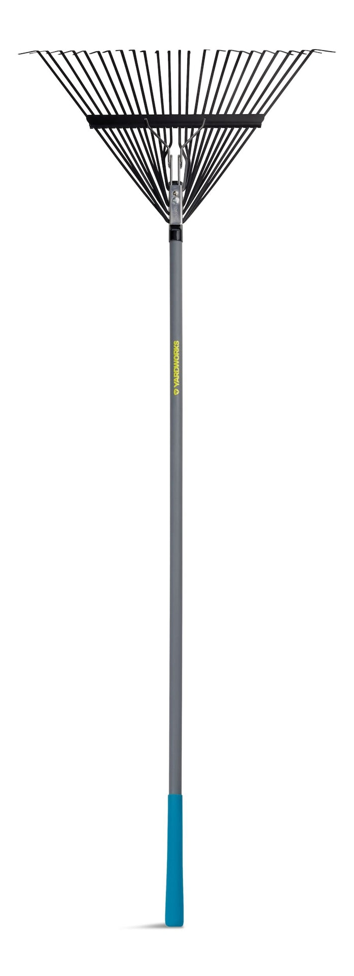 Yardworks 24-Tine Metal Leaf Rake with Fibreglass Shaft, 24-in V4