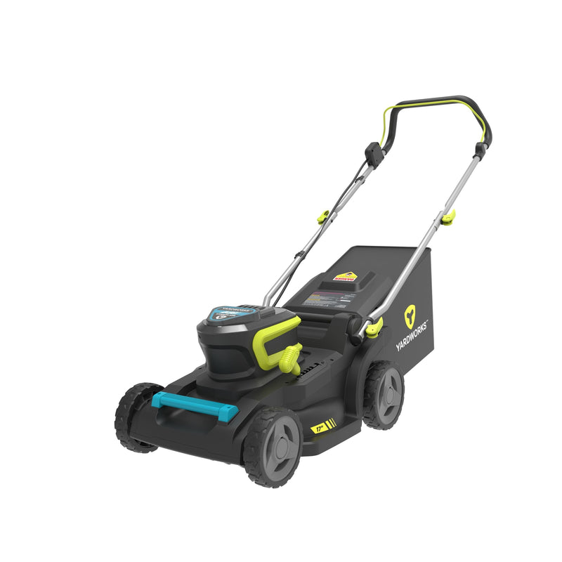 Yardworks 48V 2-in-1 Brushless Push Lawn Mower, 17-in with 4Ah Battery & Charger R0