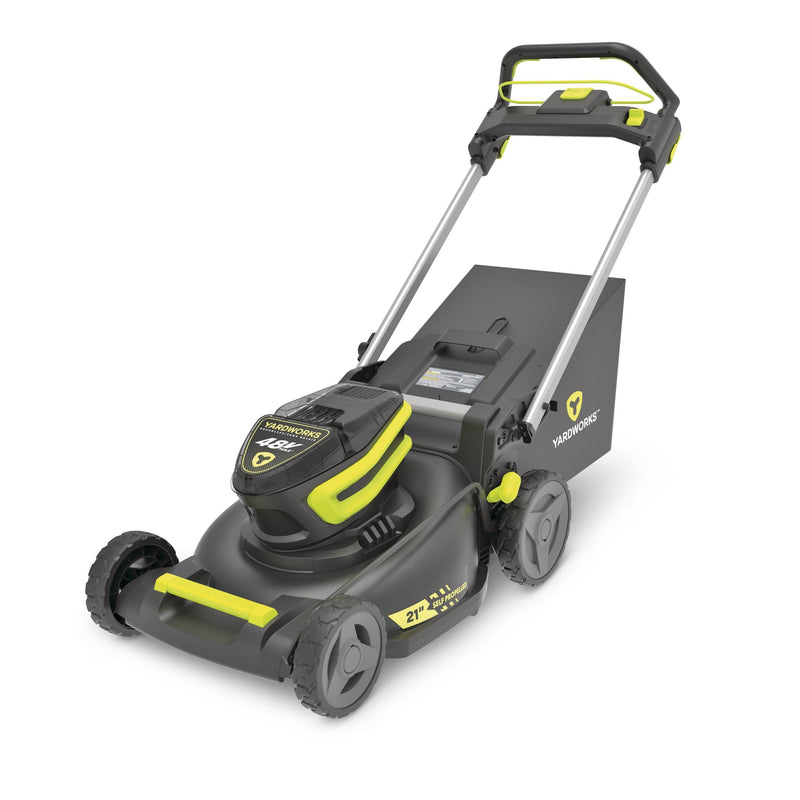 Yardworks 48V 3-in-1 Cordless Brushless Self-Propelled Mower, 21-in with 6Ah Battery & 2Ah Charger G7