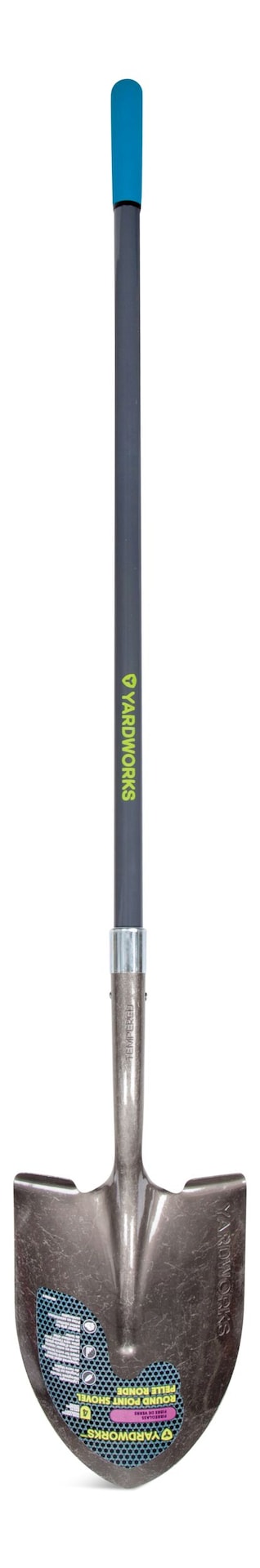 Yardworks Ergo Steel Round-Point Long-Handle Shovel, 57-in Fibreglass Shaft O3