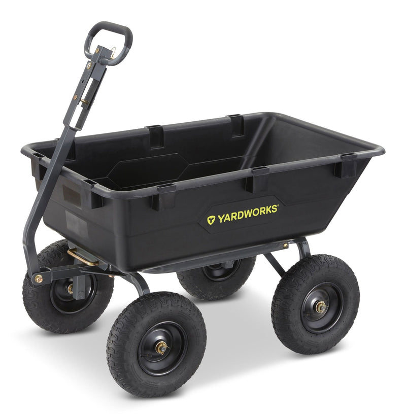 Yardworks Poly Tray 4-Wheel Garden/Yard Cart, 1200-lb Q0