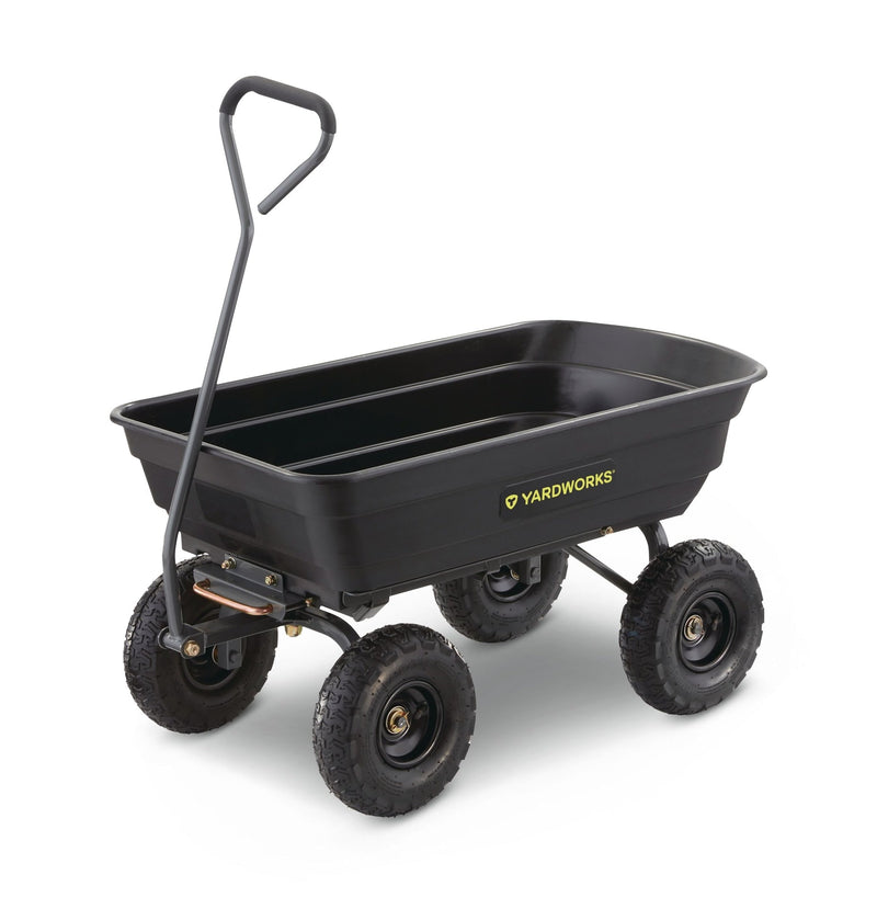 Yardworks Poly Tray 4-Wheel Garden/Yard Cart, 600-lb G5