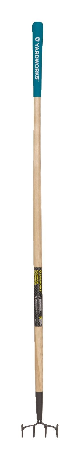 Yardworks Steel 4-Tine Cultivator, 57-in Wooden Shaft R8