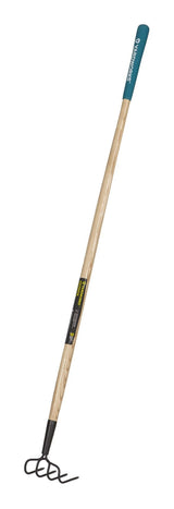 Yardworks Steel 4-Tine Cultivator, 57-in Wooden Shaft