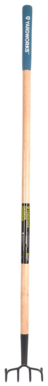 Yardworks Steel 4-Tine Cultivator, 57-in Wooden Shaft