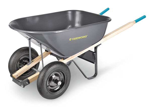 Yardworks Steel Tray 2-Wheel Garden Wheelbarrow, 6-cu-ft C5