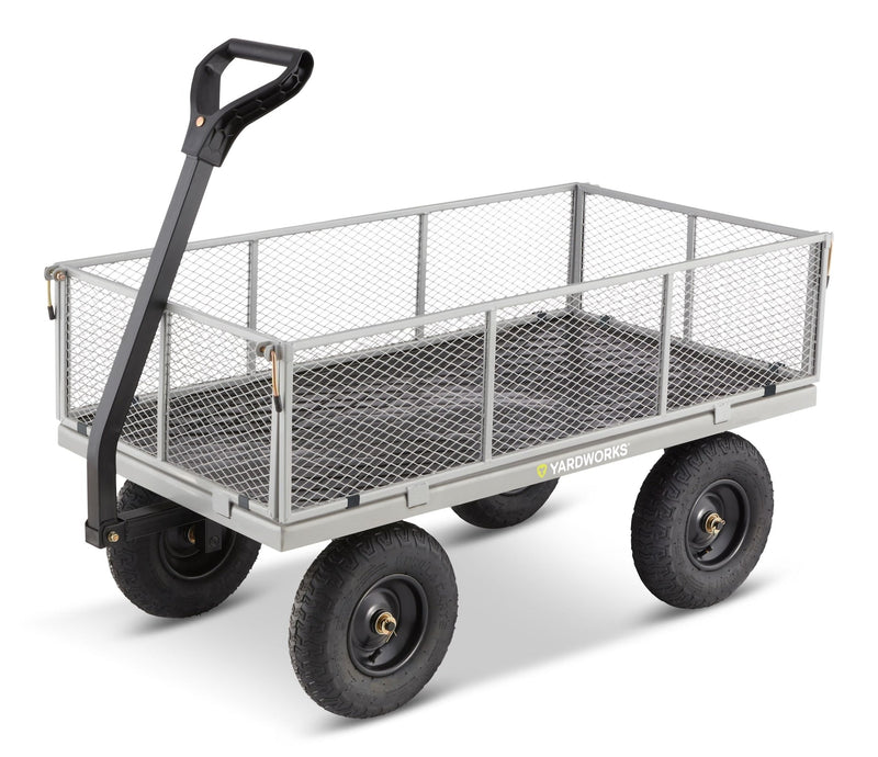 Yardworks Steel Tray 4-Wheel Mesh Garden/Yard Cart with Removable Sides, 1200-lb B0