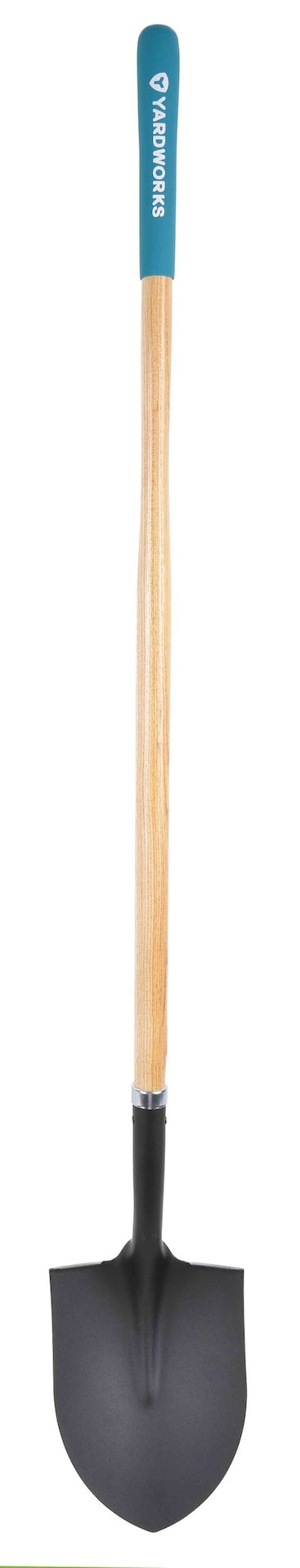Yardworks Tempered Steel Round Point Long Handle Shovel, 62-In, Hardwood Shaft X8
