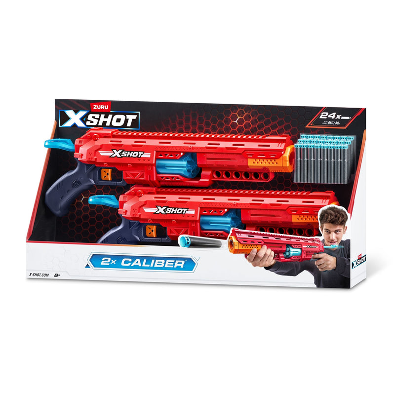 Zuru X-Shot Excel Caliber Pump-Action Dart Blaster with 24 Darts, 2-pk, Ages 8+ E7