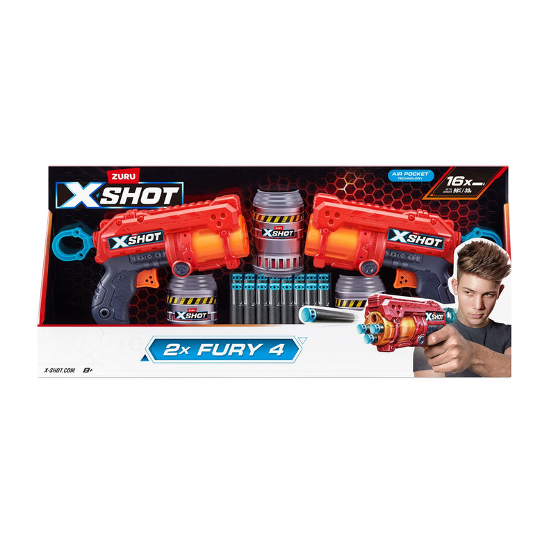 Zuru X-Shot Excel-Fury Foam Dart Blaster, Includes 16 Darts, 2-pk, Ages 8+ Q0