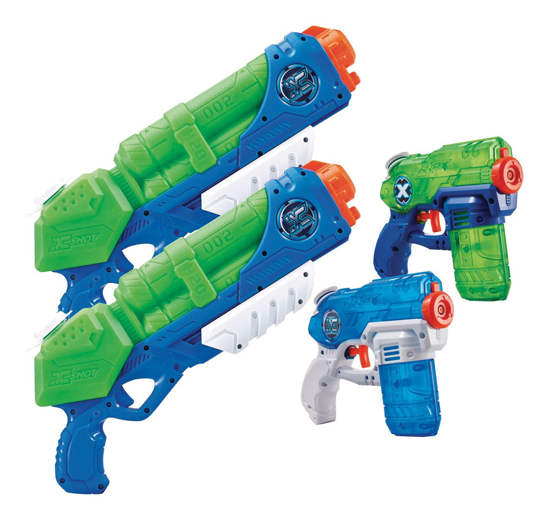ZURU X-Shot Typhoon Thunder & Stealth Soaker Water Blasters Set, Kids' Toy, Age 5+, 4-pk Z8