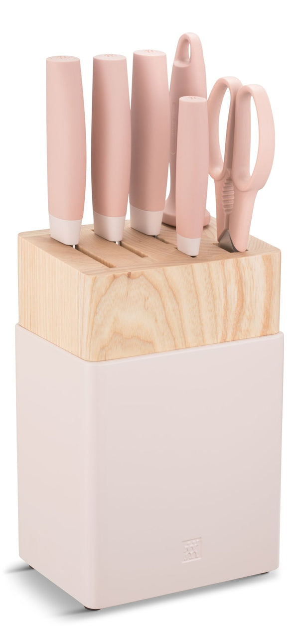 ZWILLING Now S Stainless Steel Knife Block Set, Pink, 7-pc R6